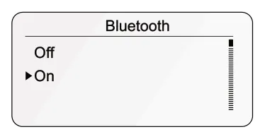 2.4 MIDI Bluetooth Connectivity diagram: Bluetooth Off On