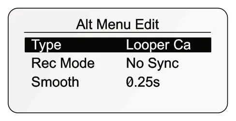 3.2 Looper Setup Menus diagram