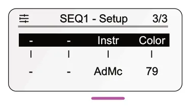 9.12 Instrument Definitions diagram: SEQ1 - Setup 3/3 - - Instr Color - - AdMc 79