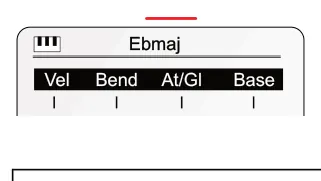 Accessing the Keyboard View diagram: Ebmaj Vel At/Gl Bend Base