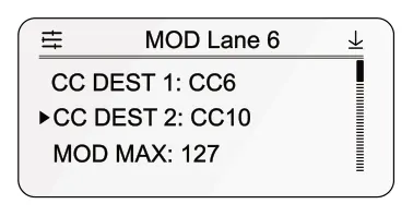 Modulation Lanes diagram: MOD Lane 6